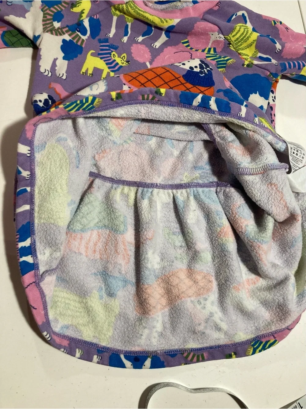 Mini Boden Girls Cozy Sweatshirt Dress Dog Design Cotton Blend Size 2-3 Yrs